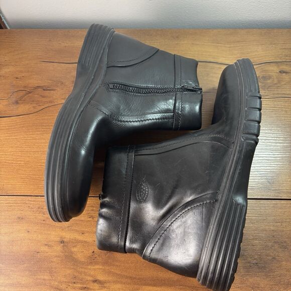 Ecco Mens 43 US 9/9.5 City Leather Low Boots Square Toe Cotton Sherpa Lining main image 12